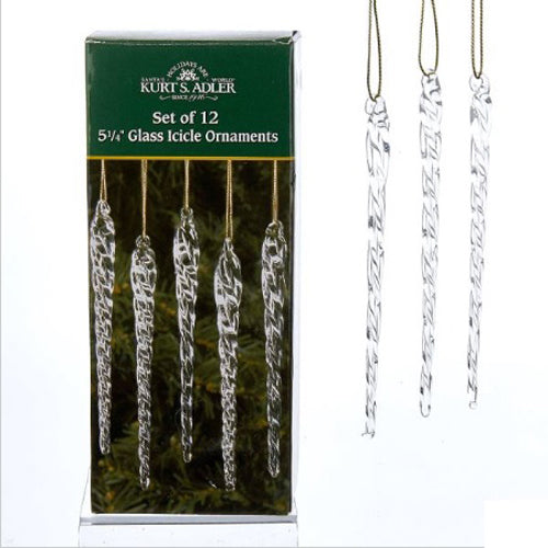 Twisted Clear Glass Icicles 5.25