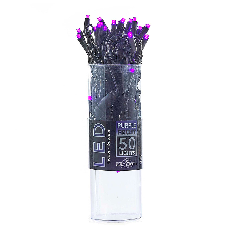 5mm Purple Frosted LED Black Wire 50 Light Set