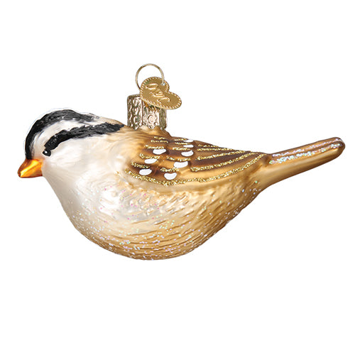 White Crowned Sparrow Ornament 4