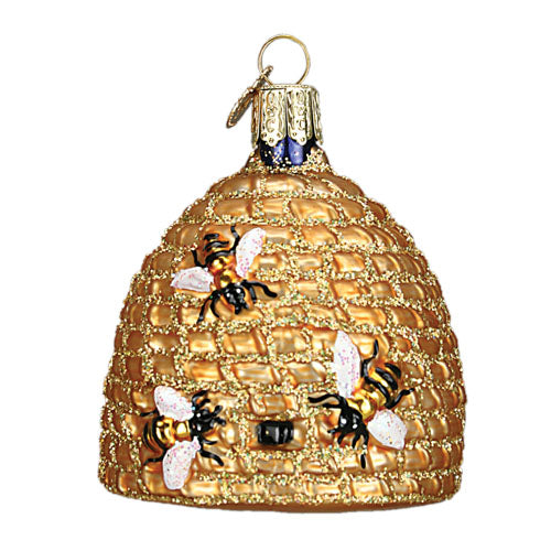 Bee Skep Ornament 2.75