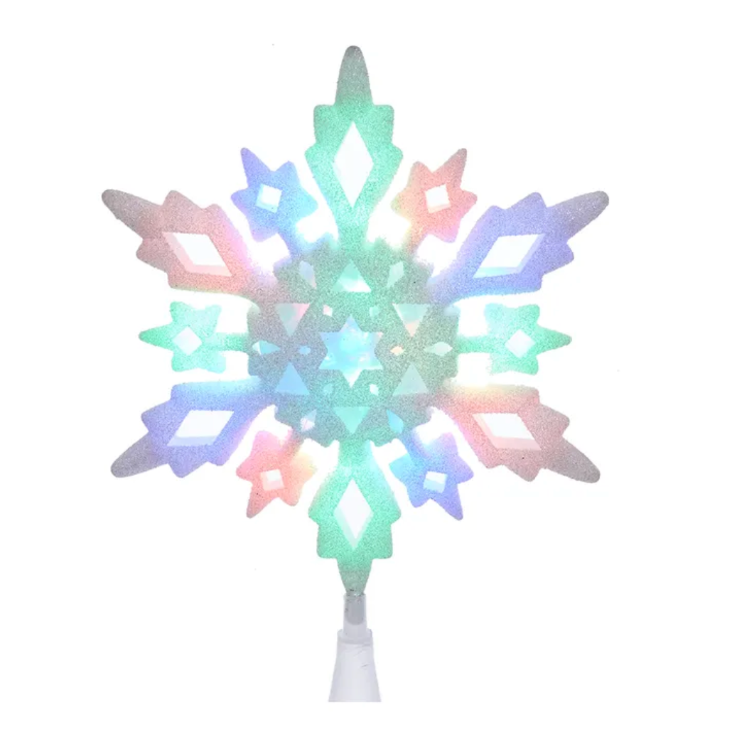 Multicolor LED Glitter Snowflake Tree Topper 10