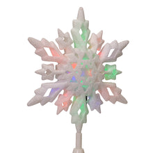 Load image into Gallery viewer, Multicolor LED Glitter Snowflake Tree Topper 10&quot;
