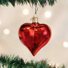 Load image into Gallery viewer, Shiny Red Heart Ornament Large 3.25&quot;
