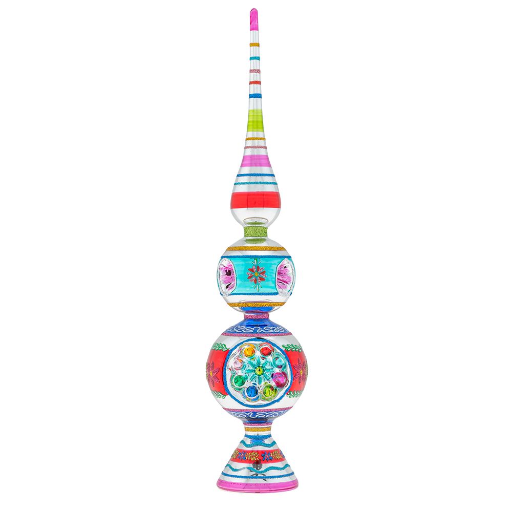 Christmas Confetti Finial Stand with Reflectors 13