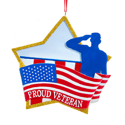 Patriotic Veteran Ornament 4.25