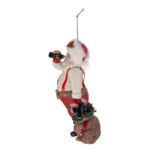 Load image into Gallery viewer, Coca Cola Santa Drinkng Coke with Sack &amp; Bottles Ornament 5.5&quot;
