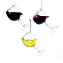 Load image into Gallery viewer, Wine Glass Ornament 2.5&quot; Set of 3
