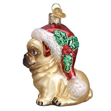 Load image into Gallery viewer, Holly Hat Pug Ornament
