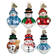 Load image into Gallery viewer, Snowman Mini Ornament Set of 6
