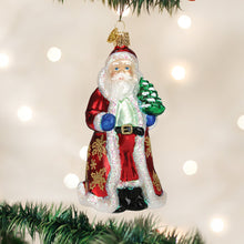 Load image into Gallery viewer, Glistening Golden Santa Ornament
