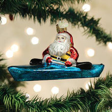 Load image into Gallery viewer, Santa In Kayak Ornament
