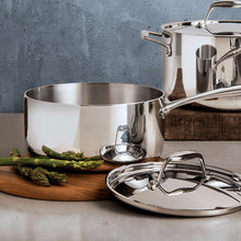 Load image into Gallery viewer, Tri-Ply 18/10 Stainless Steel Sauce Pan with Lid 3 Quart
