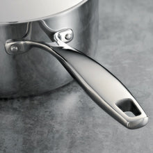 Load image into Gallery viewer, Tri-Ply 18/10 Stainless Steel Sauce Pan with Lid 3 Quart
