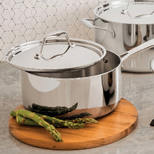 Load image into Gallery viewer, Tri-Ply 18/10 Stainless Steel Sauce Pan with Lid 3 Quart
