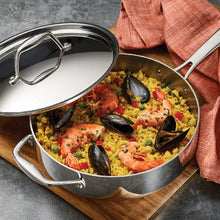 Load image into Gallery viewer, Tri-Ply 18/10 Stainless Steel Deep Saute with Lid 3 Quart

