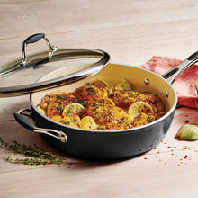 Load image into Gallery viewer, Ceramica 01 Deluxe Metallic Black Deep Skillet with Lid 11&quot; 4.5 Quart
