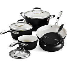 Load image into Gallery viewer, Ceramica 01 Deluxe Metallic Black Cookware Set of 8
