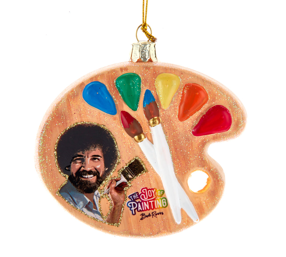 Bob Ross Color Palette Glass Ornament 3.5