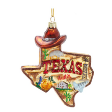 Load image into Gallery viewer, Texas Glass Ornament 4.875&quot;
