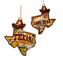 Load image into Gallery viewer, Texas Glass Ornament 4.875&quot;
