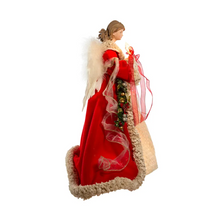 Load image into Gallery viewer, Red &amp; Ivory Angel 10 Light Tree Topper 16&quot;
