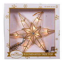 Load image into Gallery viewer, Gold Capiz Star 10 Light 6 Point Tree Topper 9&quot;
