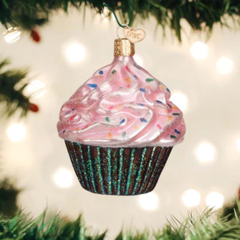 Pink Chocolate Cupcake Ornament