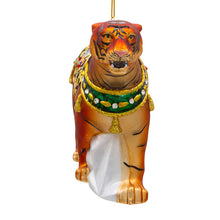 Load image into Gallery viewer, Bellissimo Tiger Glass Ornament 6.5&quot;
