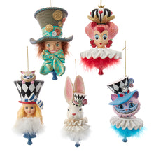 Load image into Gallery viewer, Hollywood Hats Alice in Wonderland Resin Ornament 6.25&quot; Set of 5
