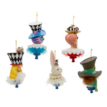 Load image into Gallery viewer, Hollywood Hats Alice in Wonderland Resin Ornament 6.25&quot; Set of 5
