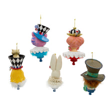 Load image into Gallery viewer, Hollywood Hats Alice in Wonderland Resin Ornament 6.25&quot; Set of 5
