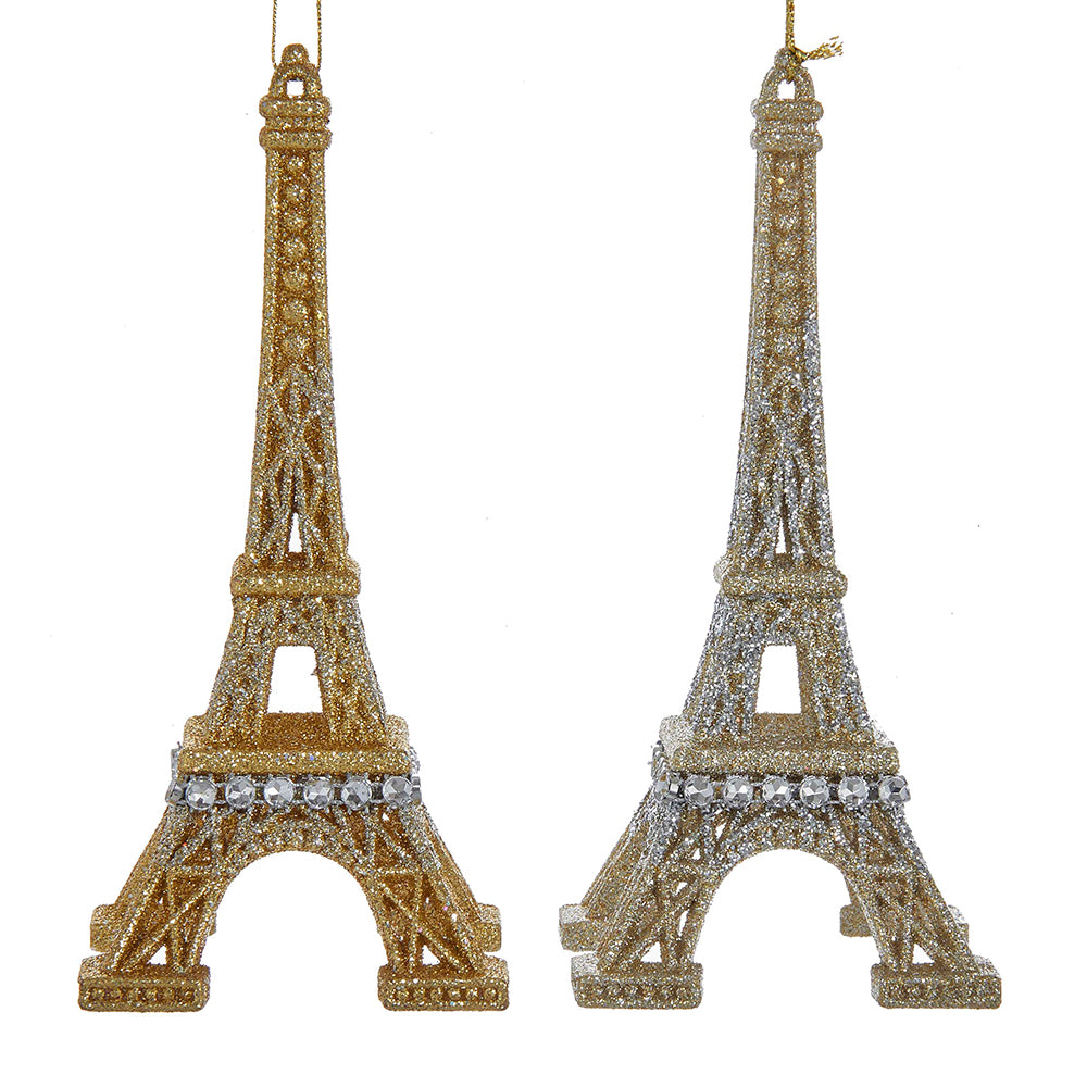 Gold & Silver Eiffel Tower Ornament 6.25