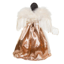 Load image into Gallery viewer, White and Rose Gold Black Angel 10 Light Tree Topper 16&quot;
