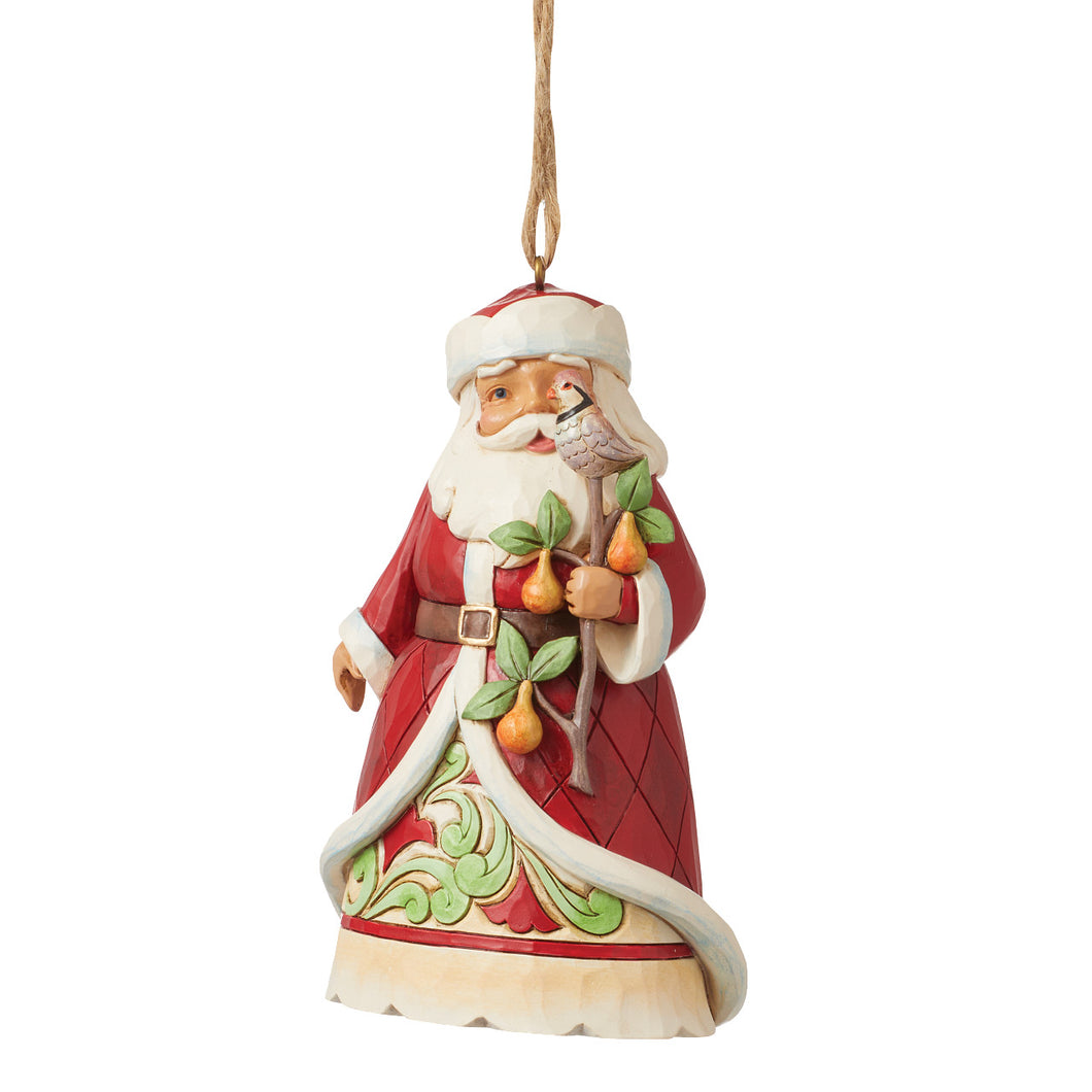 A Partridge in a Pear Tree Worldwide Event Santa Ornament