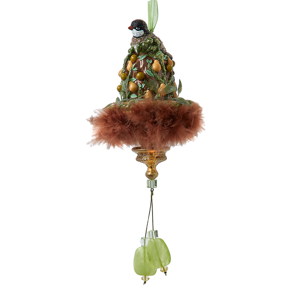 Hollywood Hats Partridge in a Pear Tree Ornament 10.25