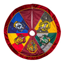 Load image into Gallery viewer, Harry Potter Hogwarts Crests Tree Skirt 48&quot;
