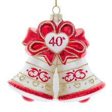 Load image into Gallery viewer, 40th Anniversary Ruby Red Bell Glass Ornament 4&quot;
