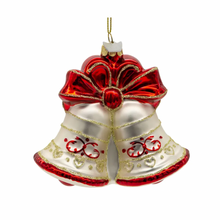 Load image into Gallery viewer, 40th Anniversary Ruby Red Bell Glass Ornament 4&quot;
