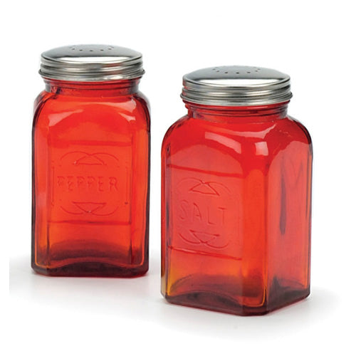 Retro Salt & Pepper Shakers Red Set of 2