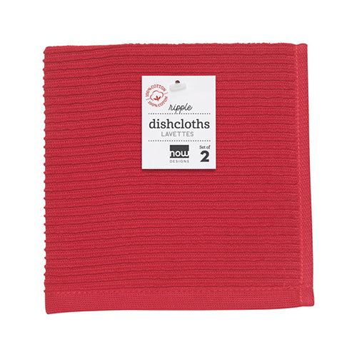Red Ripple Dishcloth Set of 2