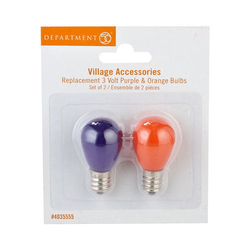 Replacement 3V Purple & Orange Bulbs, Set of 2