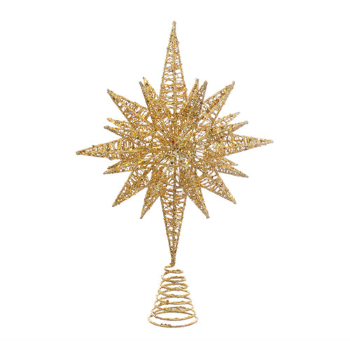 Gold Glitter Multi-Angle Star Tree Topper 16.5