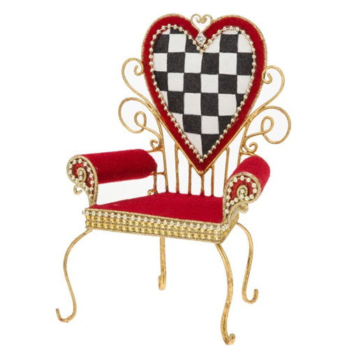 Fairy and Elf Sized Red, Black and White Heart Chair 9.5