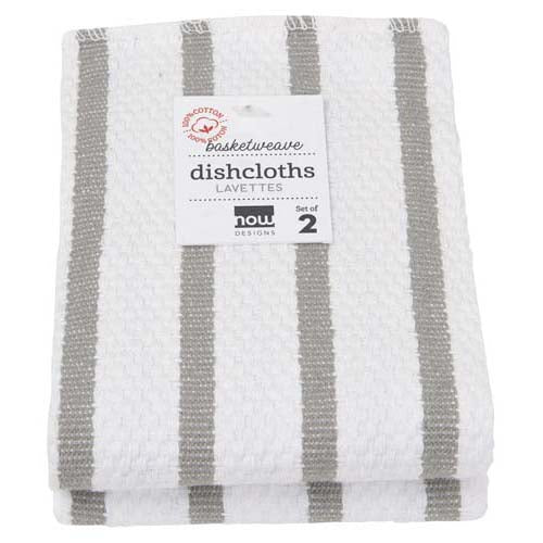 London Gray Basketweave Dishcloth Set of 2