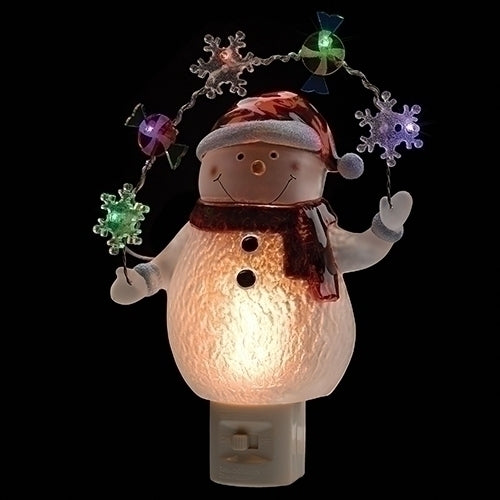 Snowman with LED Night Light 7.75