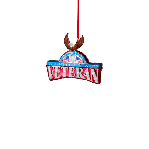 U.S. Veteran Plaque with Eagle Ornament 4.25