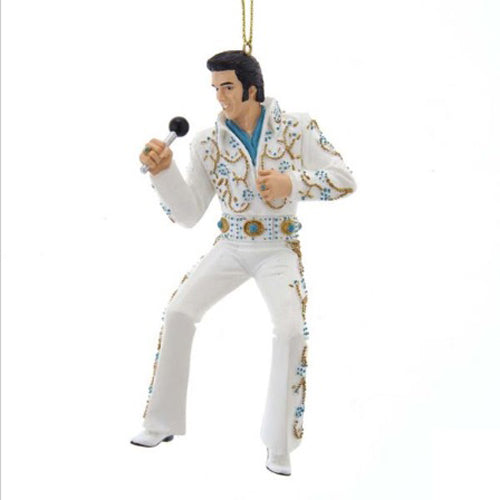 Elvis in Aqua Blue & White Jumpsuit Ornament 5