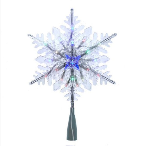 Clear Snowflake with RGB LED Tree Topper 20 Light