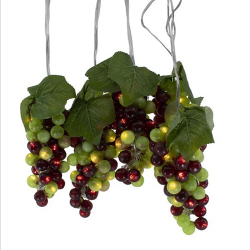 LED Green & Burgundy Grape 100 Light Set