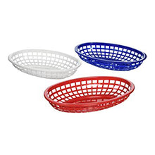 Load image into Gallery viewer, Red, White &amp; Blue Oval Plastic Basket Set of 6
